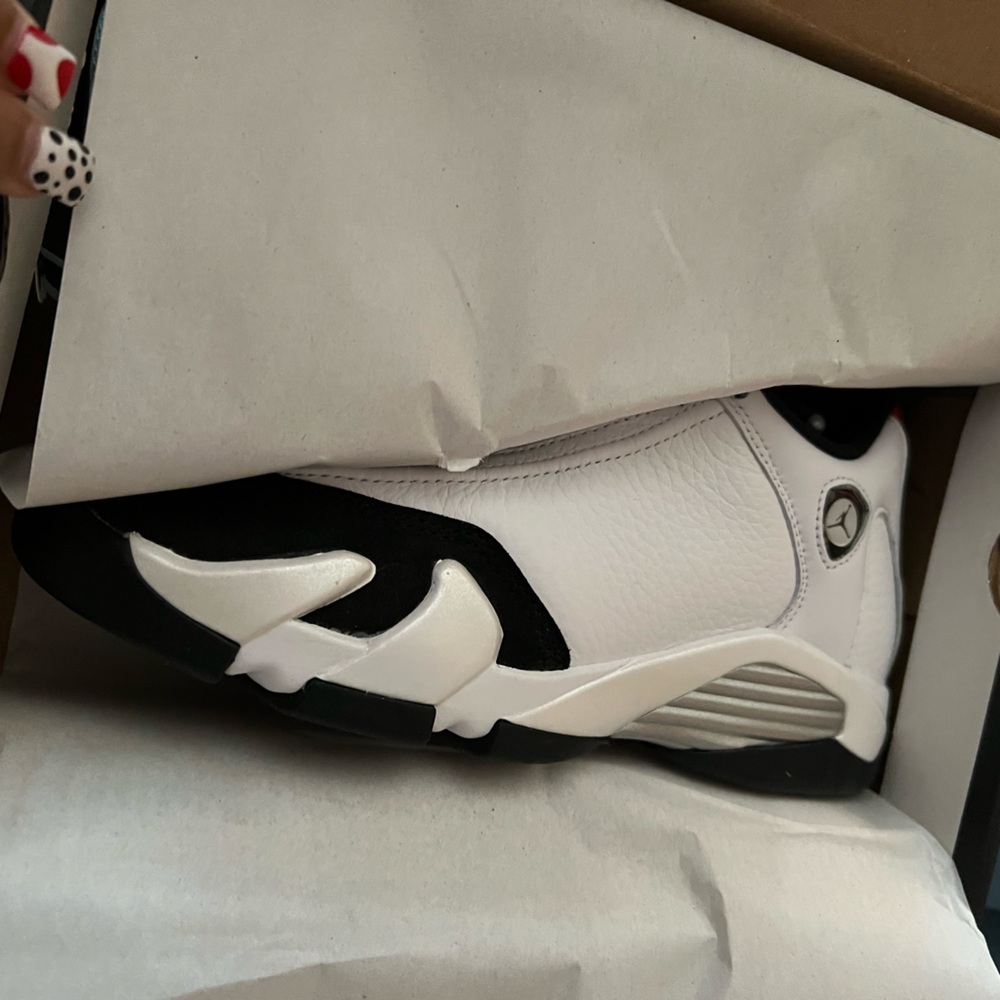 Size 5 grade school Jordan 14s black and white